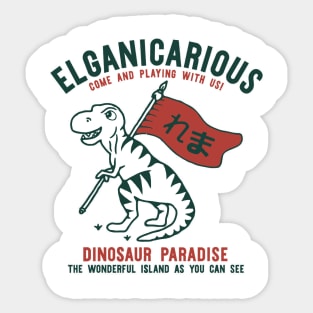 elganicarious dinosaur paradise Sticker